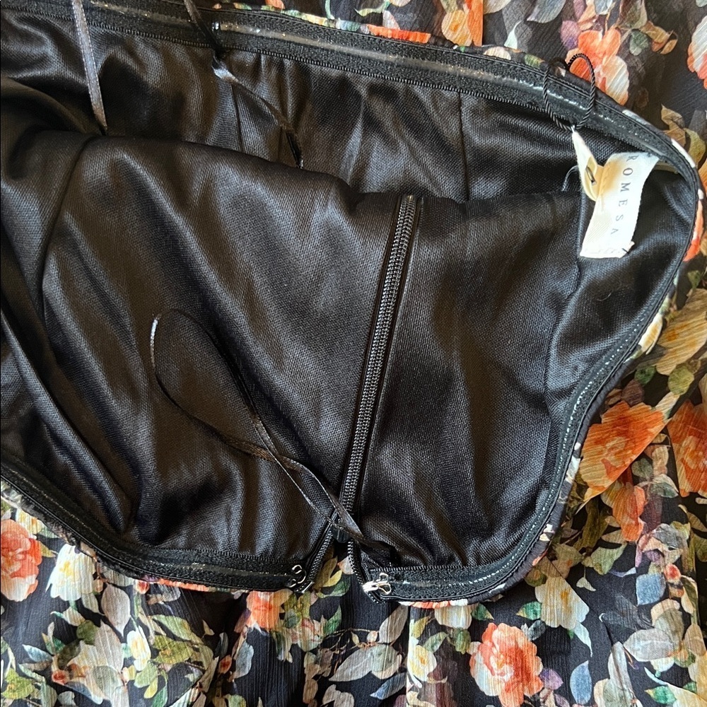 Promesa Strapless Black Floral Dress Size S - Picture 5 of 6